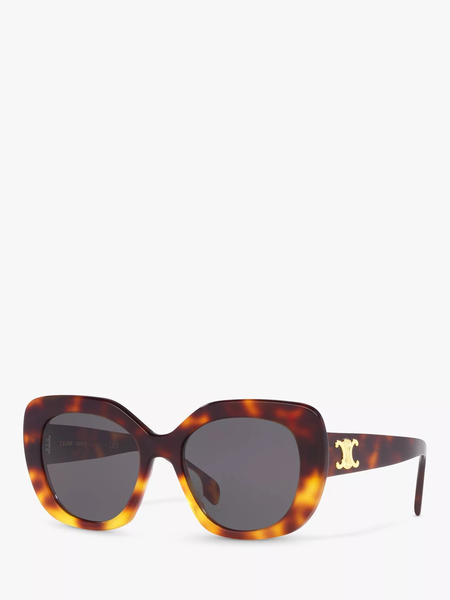 Celine CL40226U Women's Butterfly Sunglasses, Tortoise/Grey | John Lewis (UK)