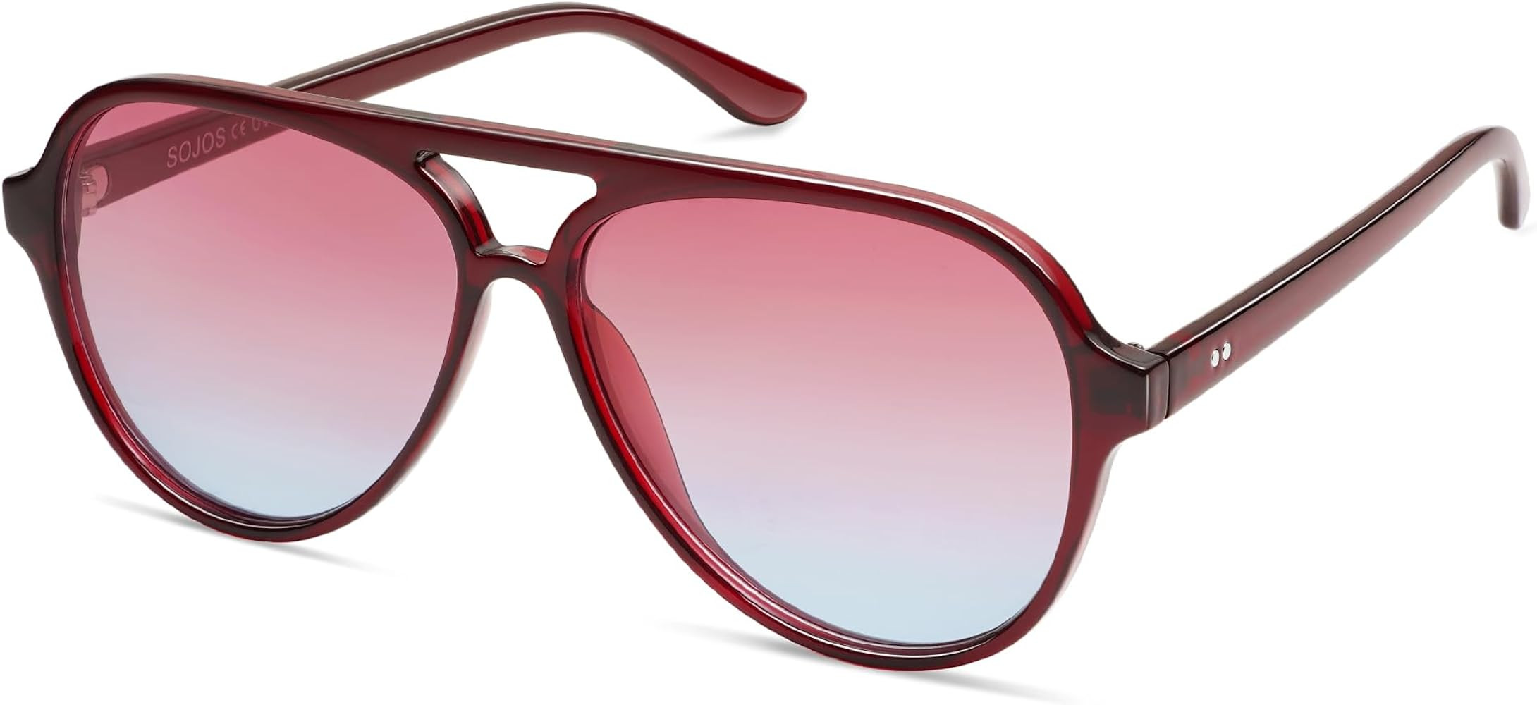 SOJOS Retro Polarized Aviator Sunglasses Womens Mens Classic Double Bridge Sun Glasses SJ2201 | Amazon (US)