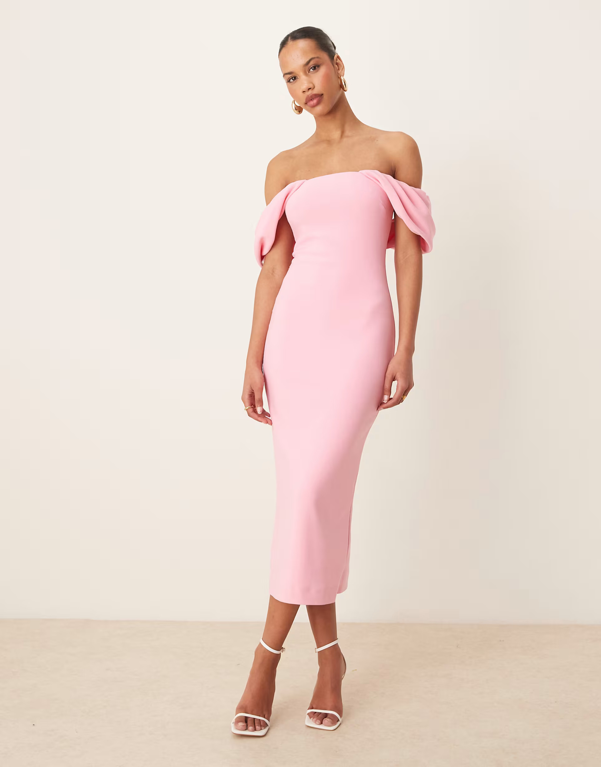 Forever New bubble midaxi dress in pink | ASOS (Global)