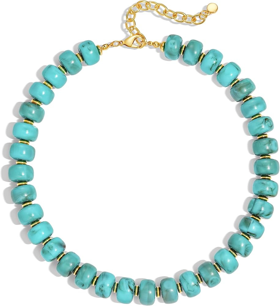 LILIE&WHITE Resin Chunky Beaded Necklace for Women Minimalistic Modern Statement Necklace Jewelry... | Amazon (US)