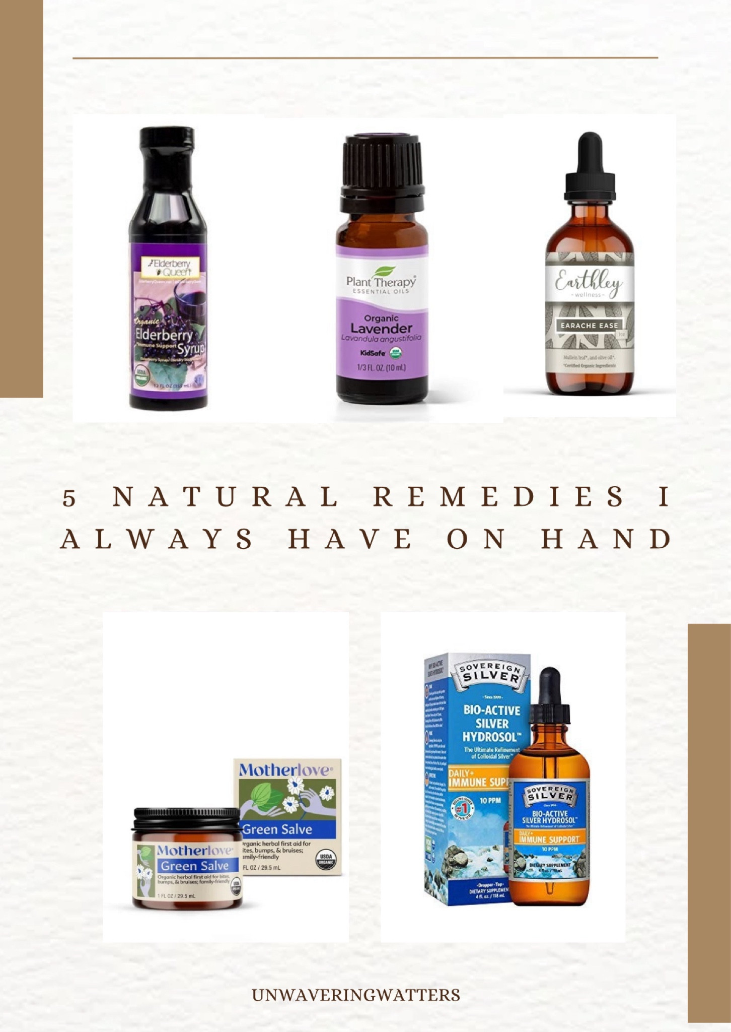 Here are 5 natural remedies I always keep on hand for my family’s health, and here’s why: 👇🏻
	1.	Elderberry Syrup – My go-to for boosting immunity, especially during cold and flu season.
	2.	Organic Lavender Essential Oil – Perfect for calming, better sleep, and soothing skin irritations.
	3.	Mullein Leaf – Great for easing earaches, especially in my little ones.
	4.	Green Salve – Ideal for treating cuts, scrapes, and skin healing with natural ingredients.
	5.	Colloidal Silver – A versatile remedy I rely on for minor cuts and supporting overall health.

Having these on hand makes life a little easier when I need a natural solution! 🌿💚

Check out my must-have items here: https://liketk.it/4ZeRs or the link in my bio.

What natural remedies do you swear by? Share your favorites in the comments! ⬇️

No medical advice given.

#holistichealth #immuneboost #momlife #healthyliving #lowtox #naturalremedies #holisticliving #ecoliving

#LTKKids #LTKFamily