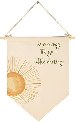 Here Comes the Sun,Little Darling-Sunshine Decor-Baby Flag Presents Shower-Flag Decor Gifts for Baby Boys Girls Kids-Banner Wall Sign Gifts for Nursery Kids Room Playroom Bedroom Front Door | Amazon (US)