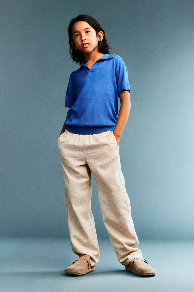 Linen-blend Joggers - Beige - Kids | H&M US | H&M (US + CA)