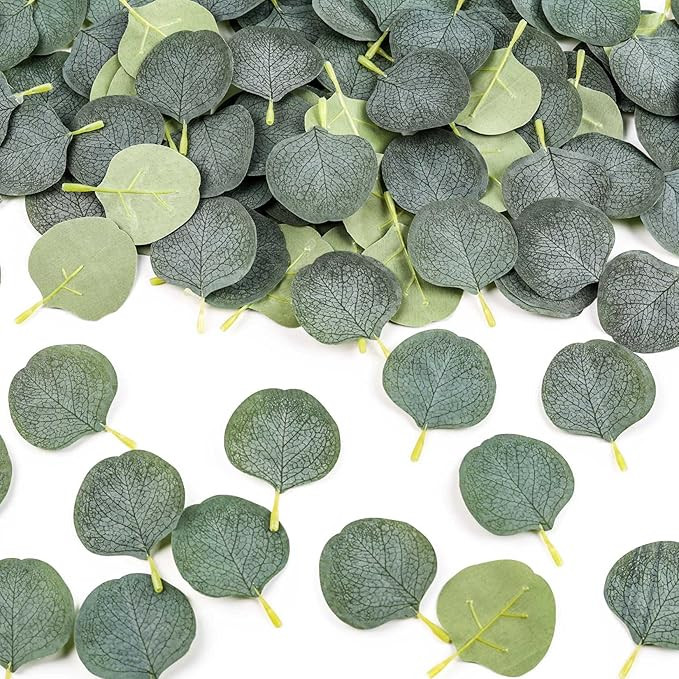Meiliy 300pcs Bulk Eucalyptus Leaves Artificial Greenery Fake Green Leaves for DIY Wreath Wedding... | Amazon (US)