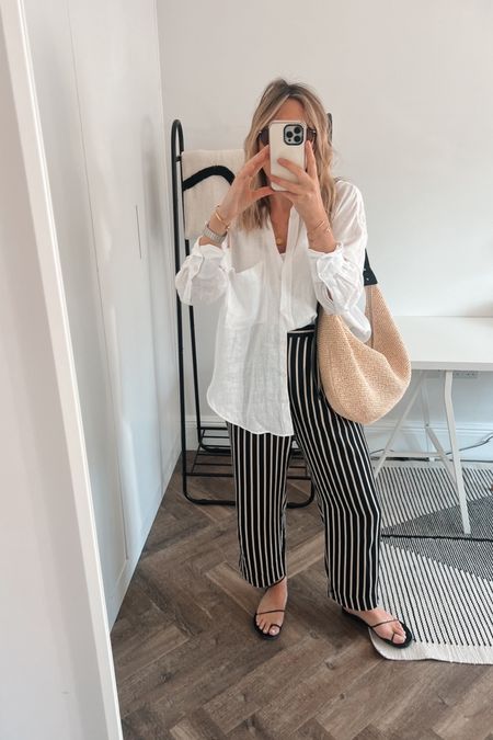 Summer style
Stripe trouser
Straw bag
Linen shirt
Holiday outfit
Holiday style
Spring style 

#LTKstyletip #LTKSeasonal #LTKfindsunder50