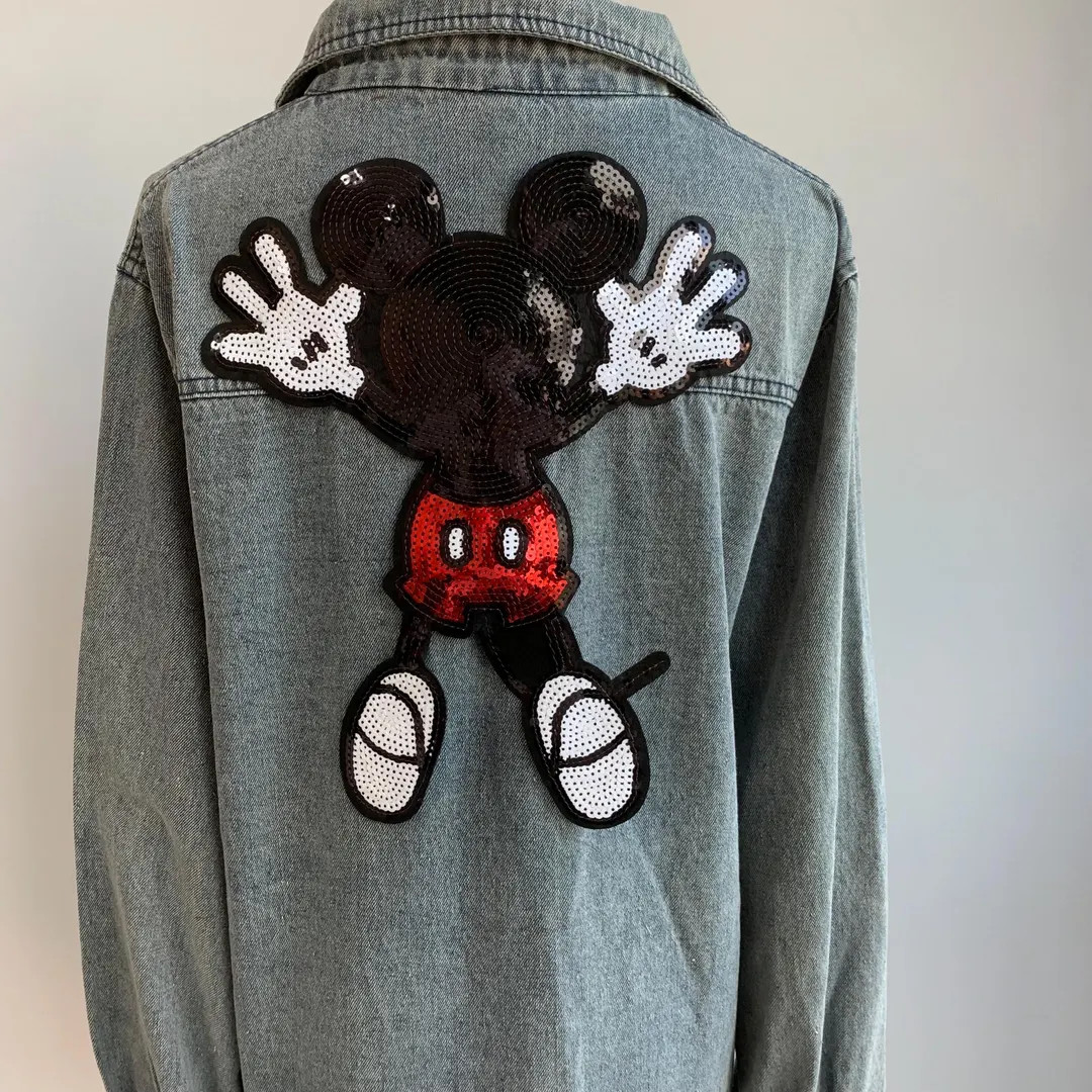 Large Sequin Mouse Appliqué Patch for Clothing - Sparkling Animal Back Patch - Etsy | Etsy (US)