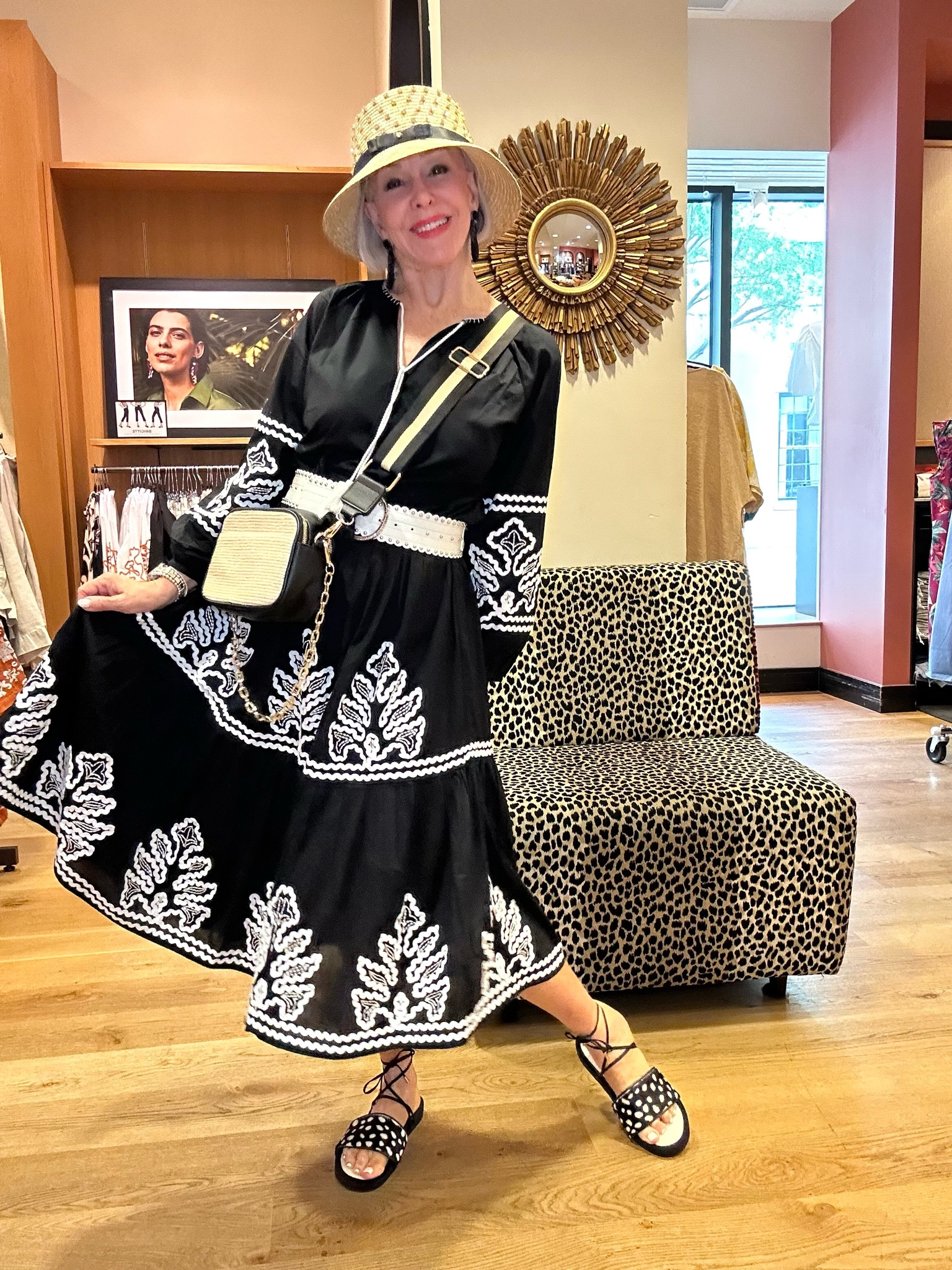 @loveChicos with designer-ish styles. So many compliments. My hat too by @ilovemme.mink 
#embroidereddress #lovechicos #summerdress #statementjewelry #strawhat #blackandwhite #mmemink 

#LTKSeasonal #LTKitbag #LTKtravel