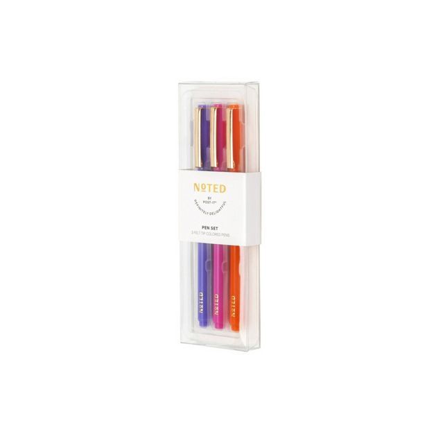 Post-it 3ct Felt Tip Pens Pink/Purple/Orange | Target