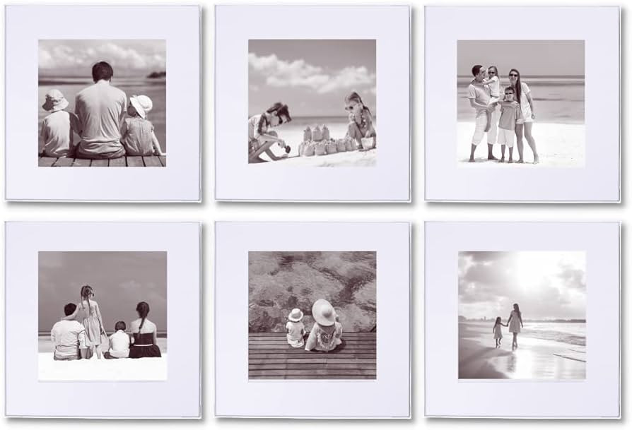 Mantello 12x12 Frame White Set of 6-12 x 12 Frame Square Picture Frame, 8x8 Picture Frames with M... | Amazon (US)