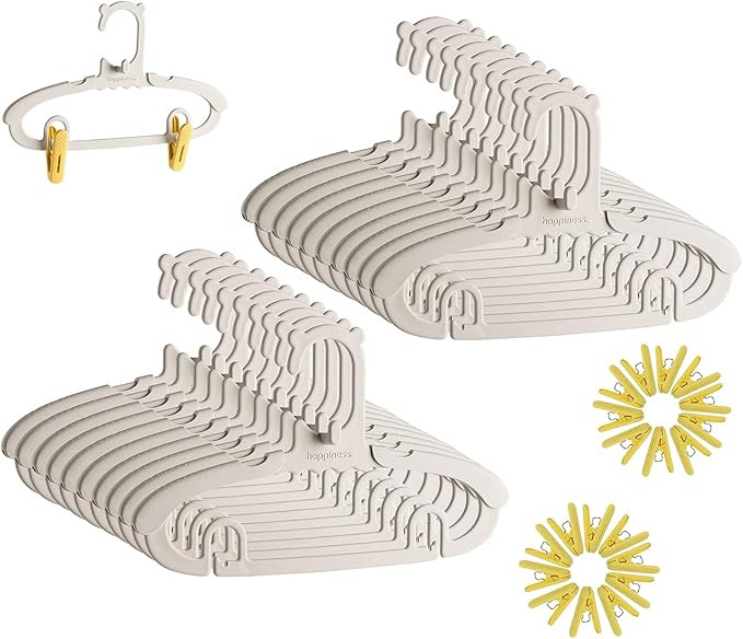 Truelux Baby Hangers for Nursery Closet (Pack of 20, Grey),Adjustable Kids Hangers with 20 Clips ... | Amazon (US)