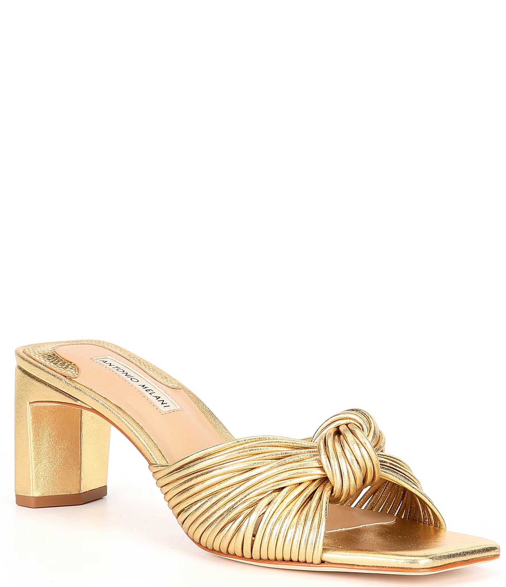 Carmel Knot Metallic Leather Dress Sandals | Dillard's