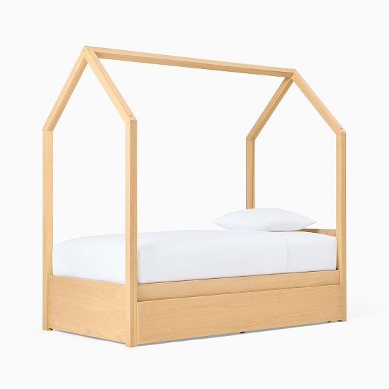 Story Tent Bed Full Bed With Trundle, Blonde Oak | West Elm (US)