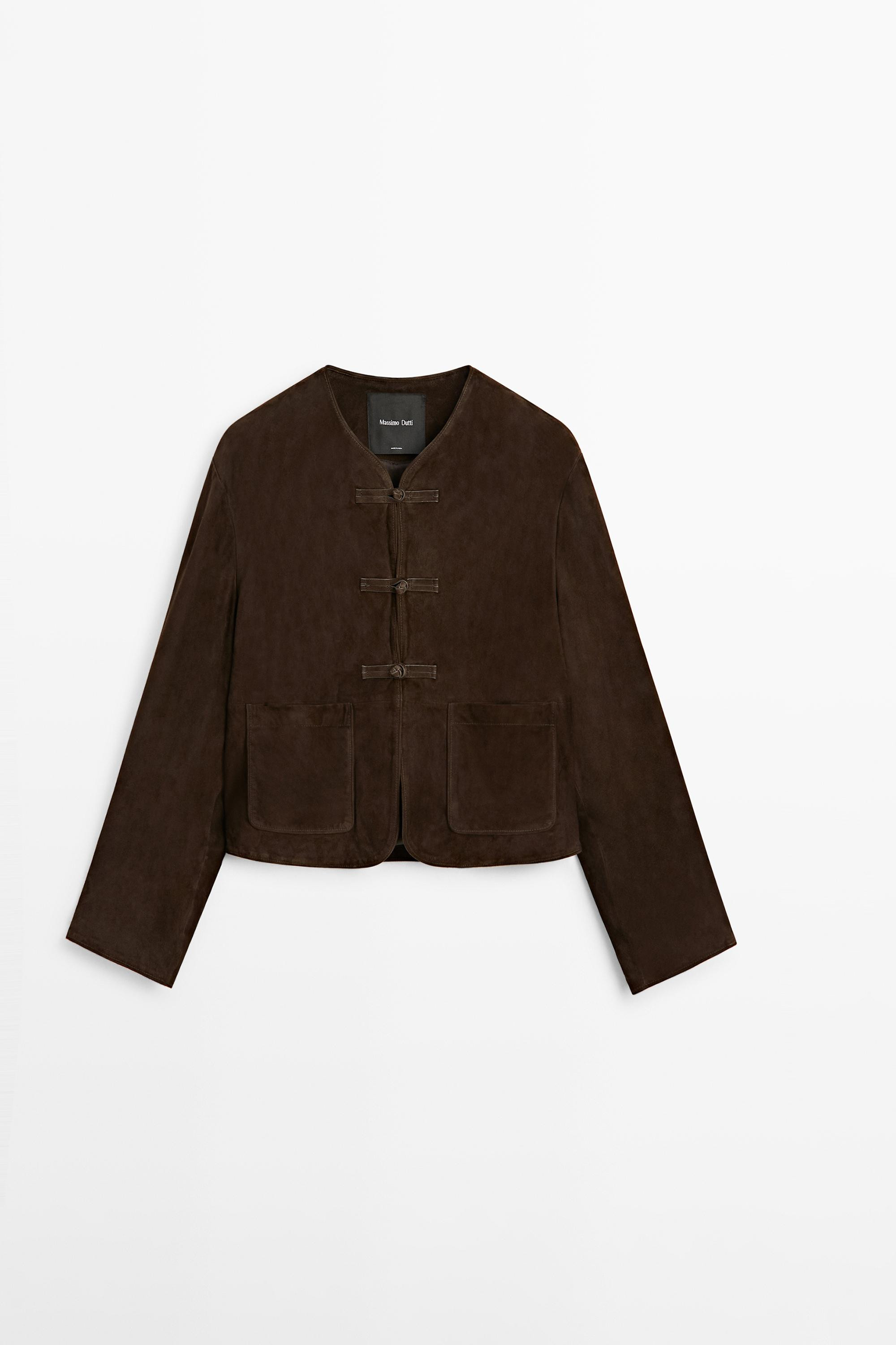 Short suede leather jacket | Massimo Dutti UK