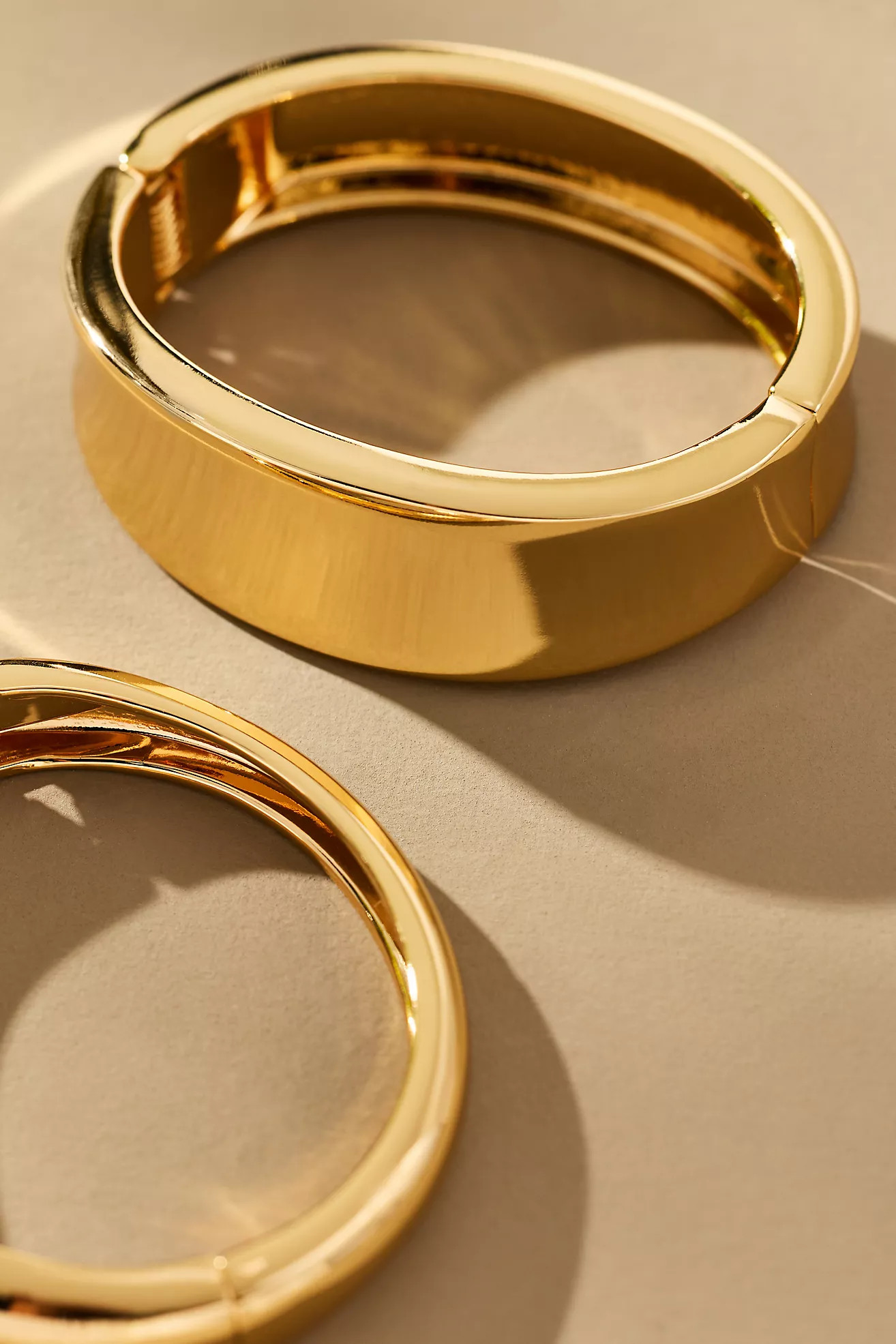 Ettika Double Golden Bangle Bracelets, Set of 2 | Anthropologie (US)
