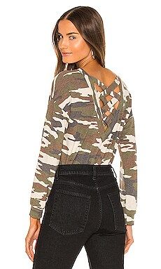 1. STATE Cozy Lattice Back Sweater in Army Heather from Revolve.com | Revolve Clothing (Global)