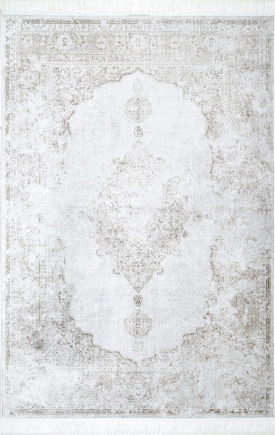 nuLOOM Cantrell Vintage Medallion Area Rug, 5' x 8', Ivory | Amazon (US)