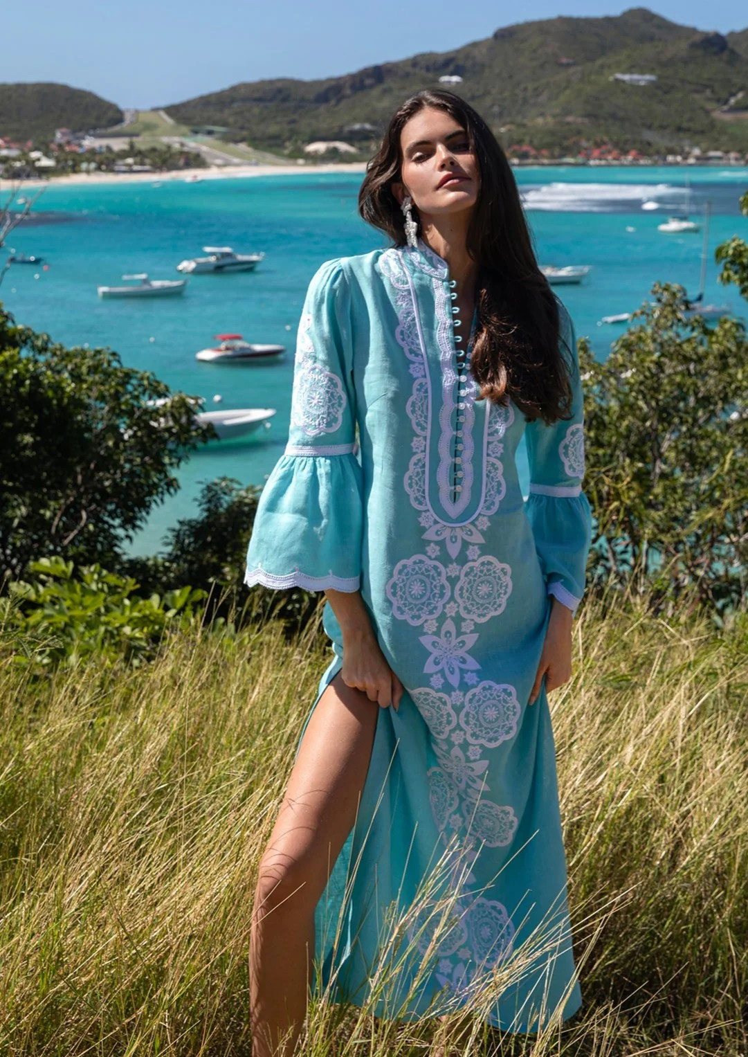 Turquoise Celine Kaftan | Over The Moon