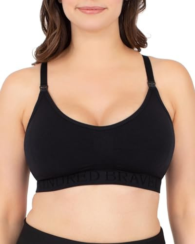 Kindred Bravely Sublime Nursing Sports Bras for Breastfeeding, Soft & Stretchy Maternity Bra (Black, 1X) | Amazon (US)