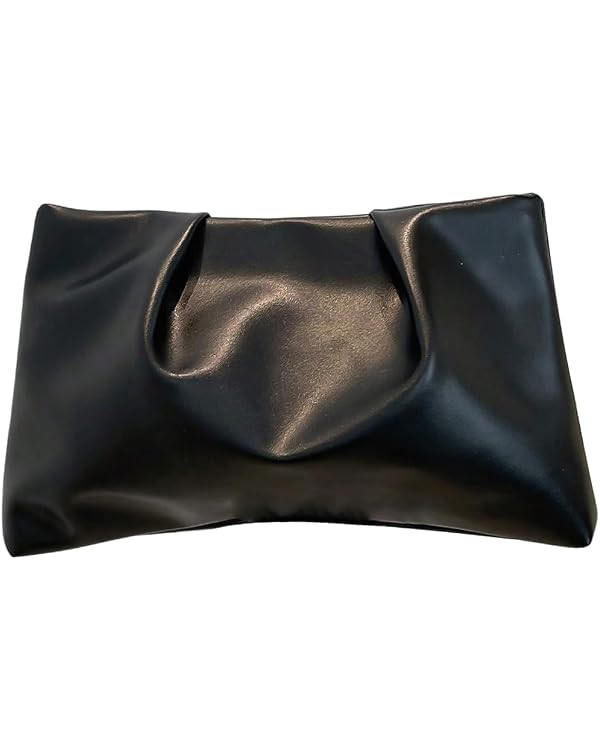 OYOANGLE Women's PU Leather Clutch Purses Small Zipper Ruched Minimalist Handbag | Amazon (US)