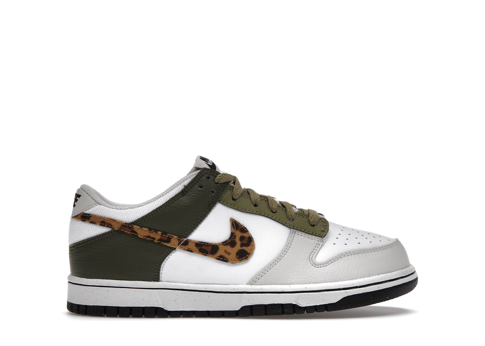 Nike Dunk Low Olive Leopard Sneakers in White/Coconut Milk/Rough Green | StockX