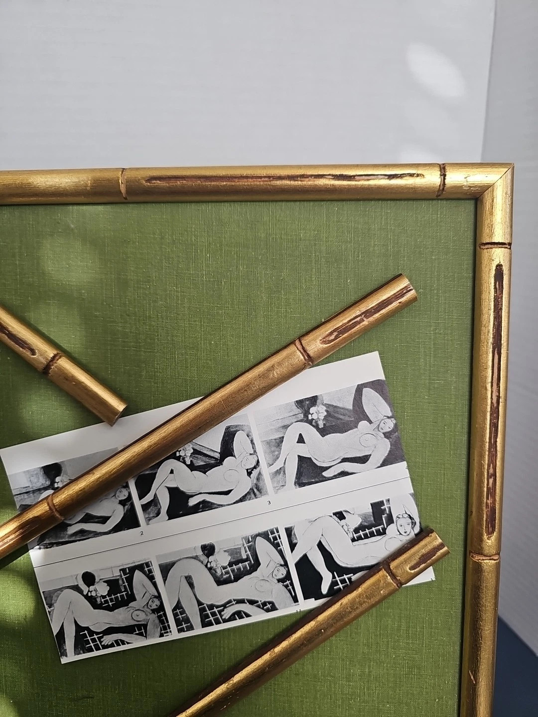 Vtg Hollywood Glam Eaton's Gold Bamboo Magnetic Frame Photo  Removable Strips | eBay US