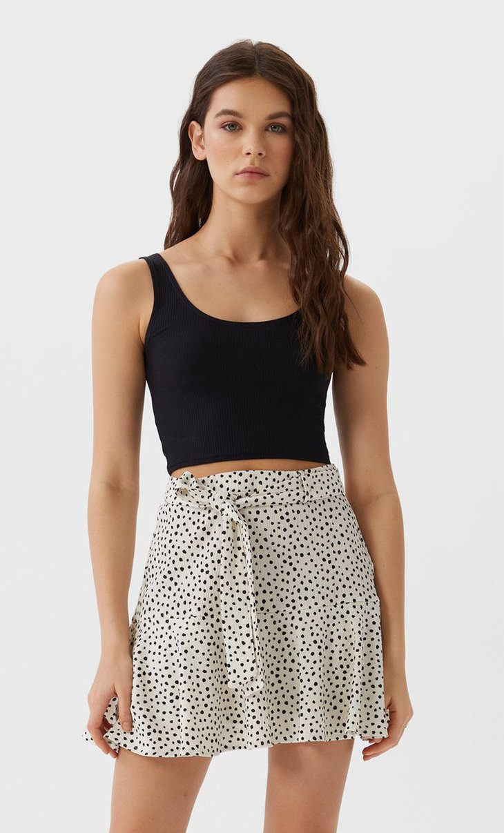 Printed flowing skort | Stradivarius (UK)