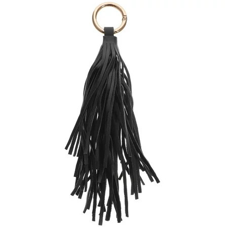Black Tassel Keychain Circle Key Rings Tassel Keychain Charms Tassels Handbag Backpack Hanging Pendant Decor for Purse | Walmart (US)