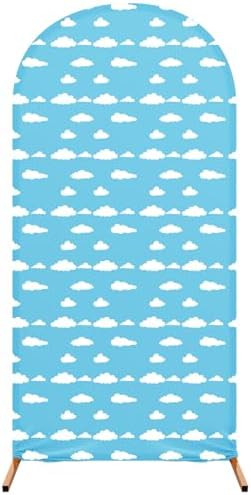 7.2 ft Cartoon Arch Backdrop Cover Blue Sky and White Clouds Arch Spandex Stretch Backdrop Stand ... | Amazon (US)