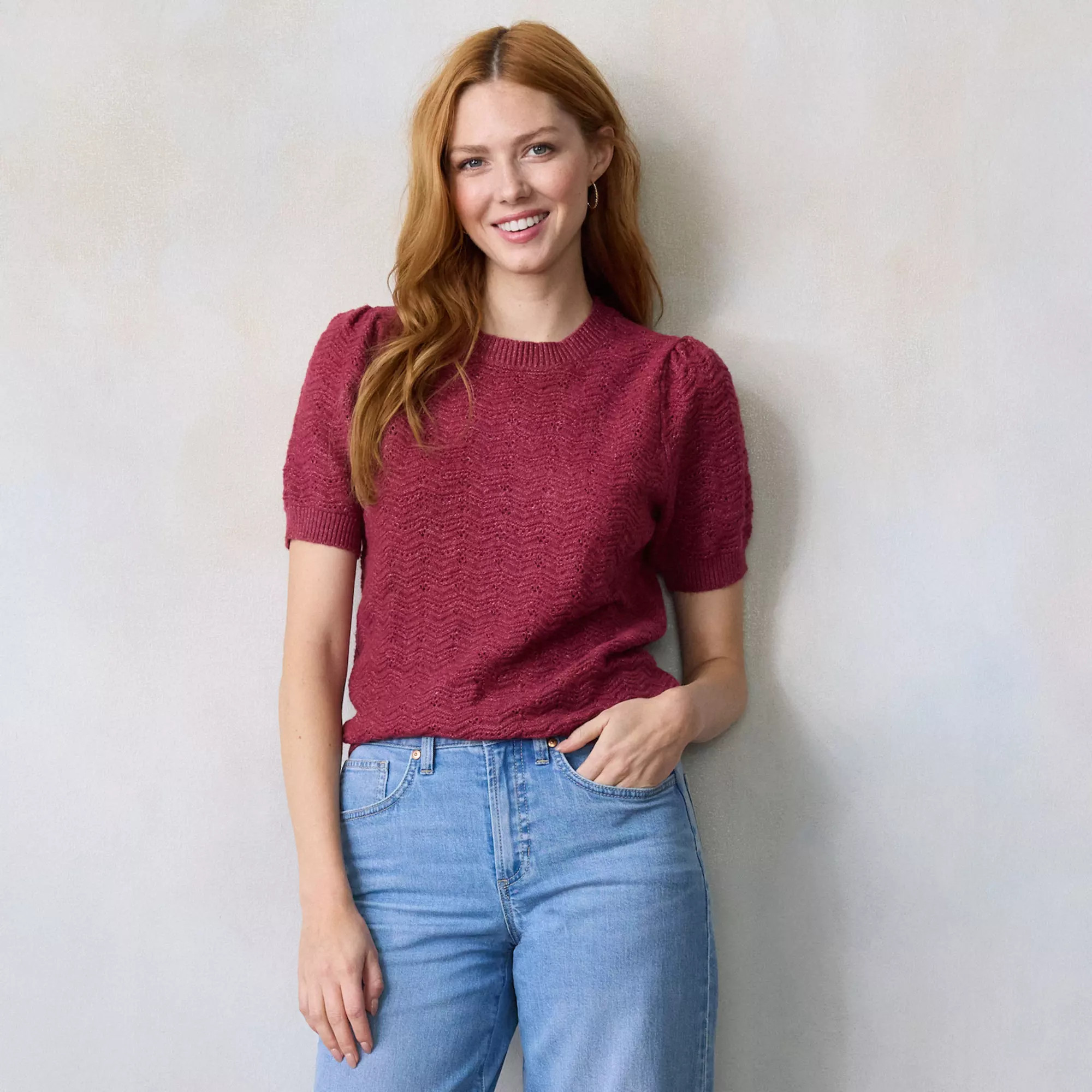 Women's LC Lauren Conrad Pointelle Sweater Top | Kohl's