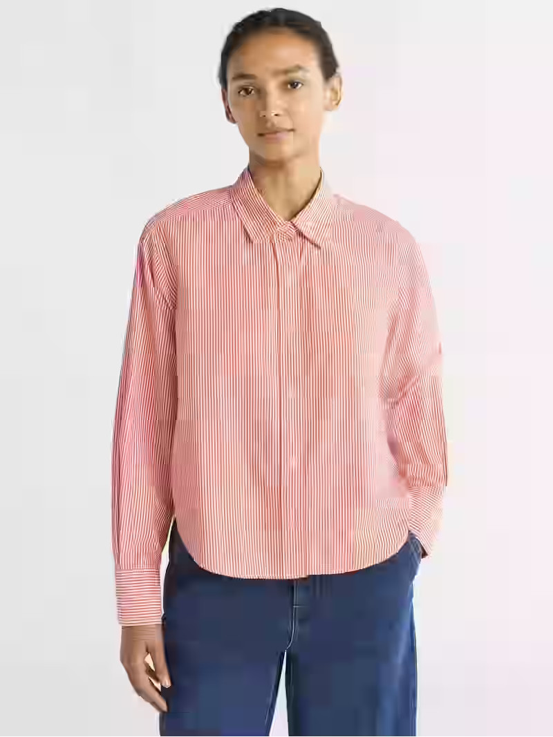 Free Assembly Women's Cropped Button Front Cotton Shirt, Sizes XS-XXL | Walmart (US)