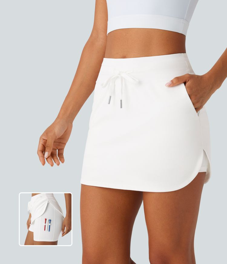 Women’s SoftlyZero™ QuickDry High Waisted Drawstring Pocket 2-in-1 Curved Hem Mini Golf Skirt... | HALARA