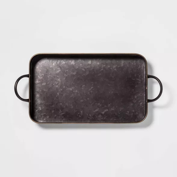 Metal Rectangle Serving Tray Black - Threshold™ | Target