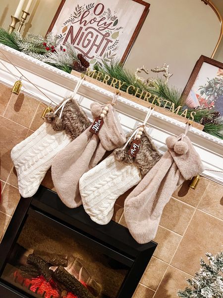 Love mixing textures for a cozy and rustic feel—these custom wooden name tags are affordable and adorable in our sweater and fur Christmas stockings 🎄🎅🏼

#LTKHoliday #LTKSeasonal #LTKGiftGuide