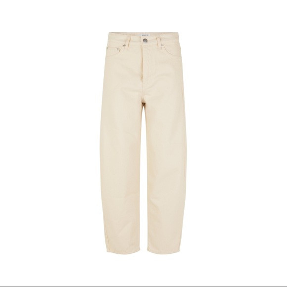 JUST FEMALE ORGANIC COTTON CREAM BOLD JEANS - NWT Barrel Leg | Poshmark