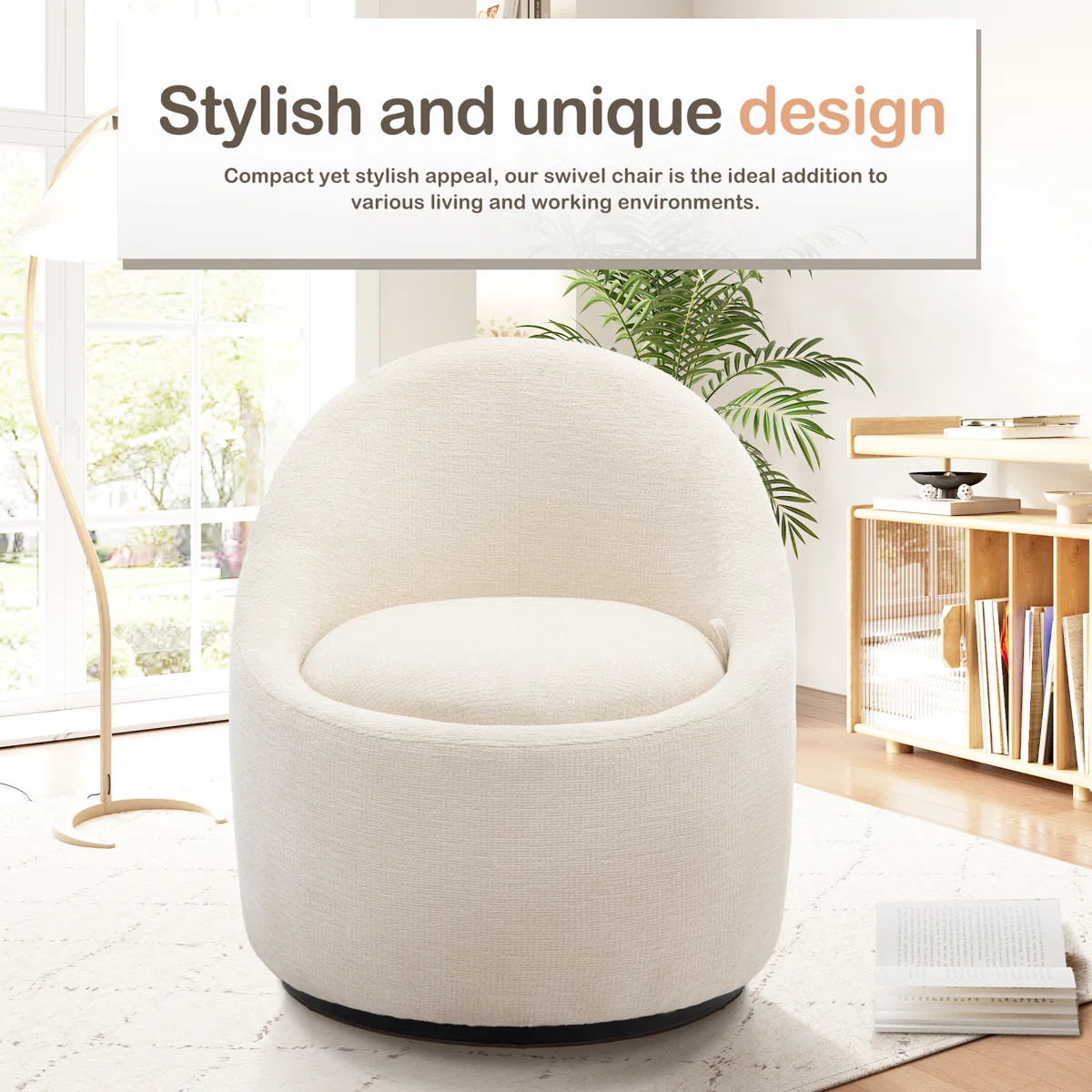 Lawandra Modern Upholstered Swivel Barrel Chair | Wayfair North America