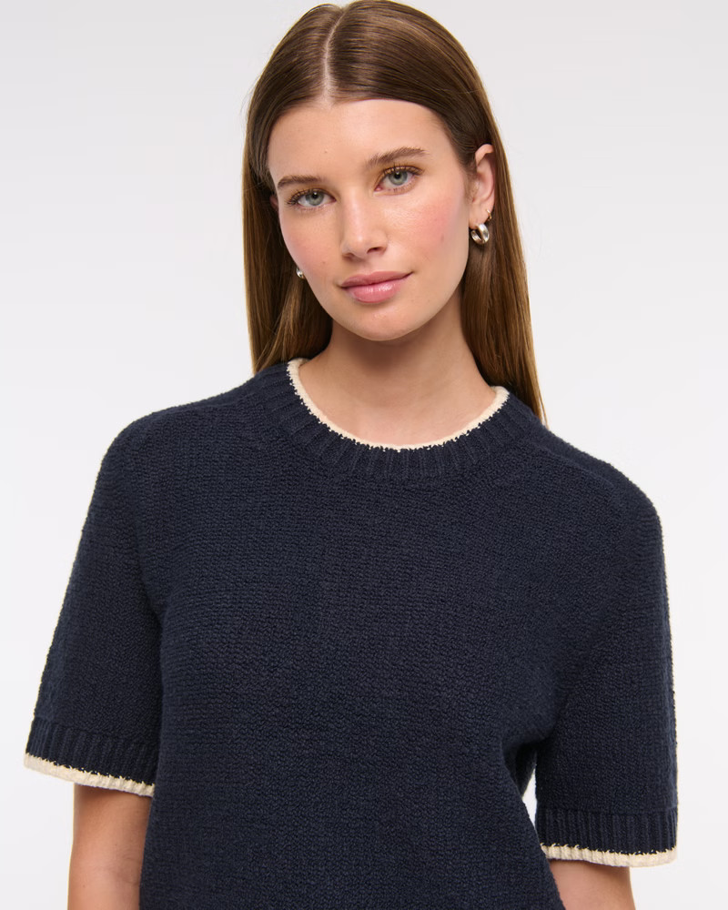 Women's The A&F Madeline Textural Crew Sweater Tee | Women's Tops | Abercrombie.com | Abercrombie & Fitch (US)