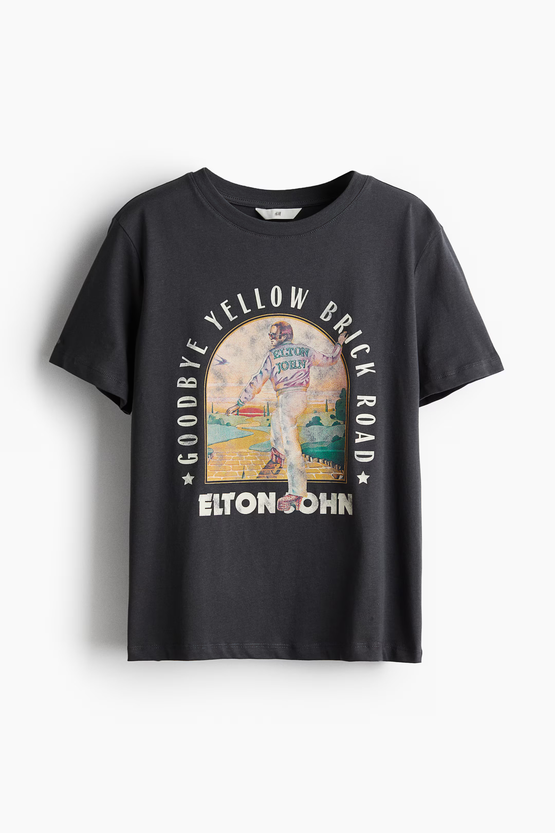 Print Tee - Dark grey/Elton John - Ladies | H&M AU | H&M (AU)