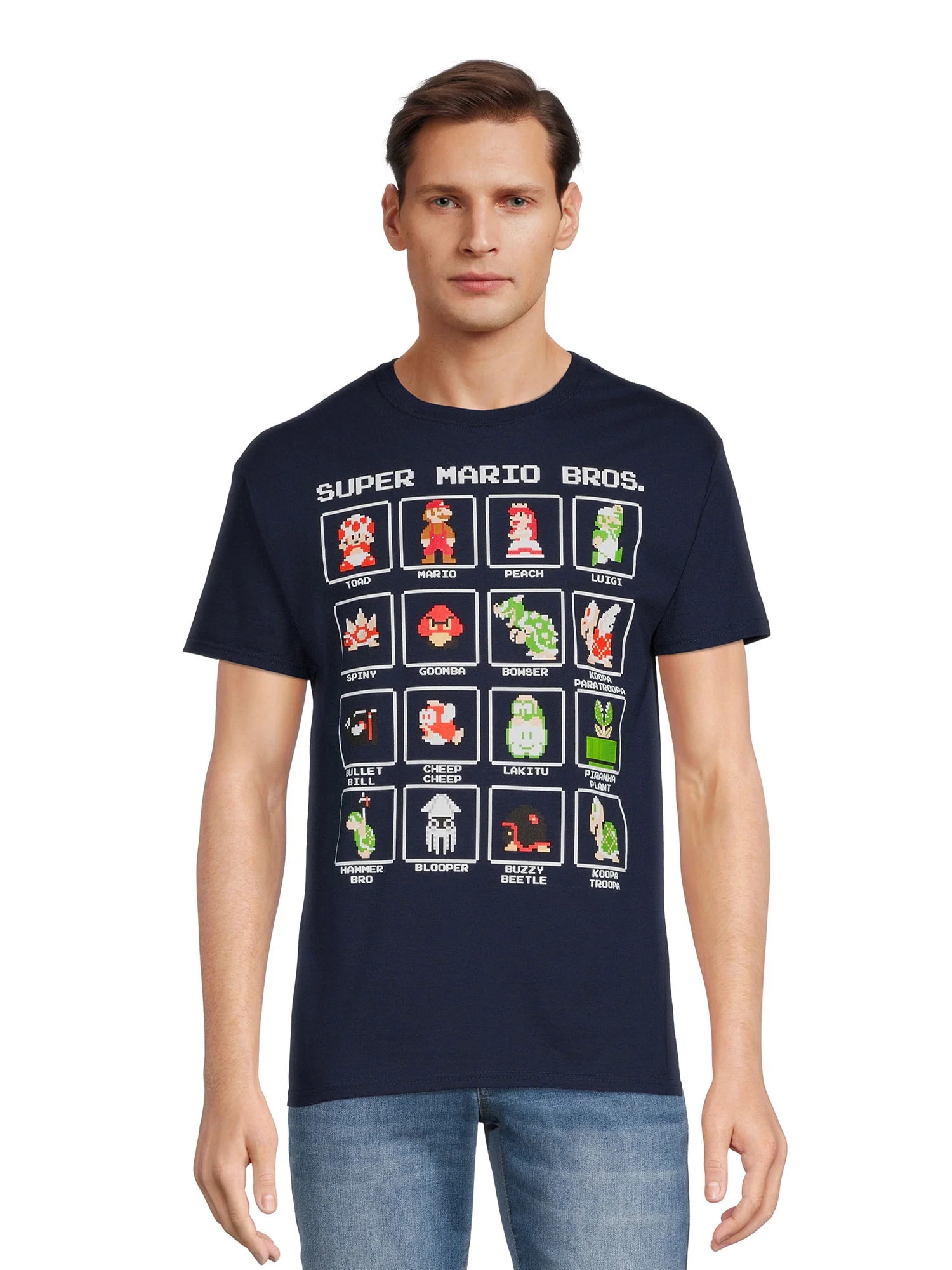 Nintendo Super Mario Men's Super Mario Character Boxed F Graphic Tee, Sizes S-3XL | Walmart (US)