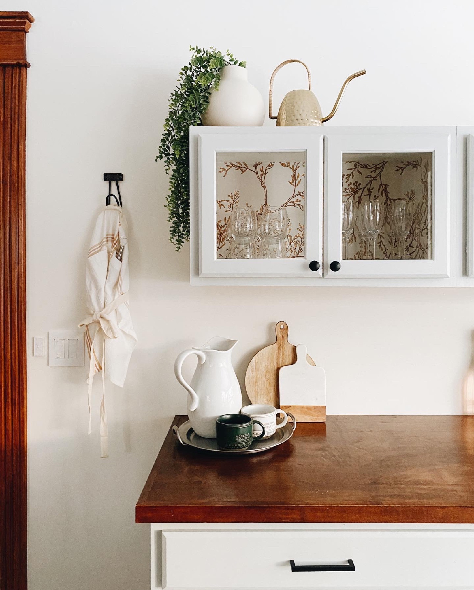 Kitchen dry bar, kitchen counter styling, transitional style, transitional home, vintage modern design, farmhouse kitchen 

#LTKhome #LTKFind #LTKunder50