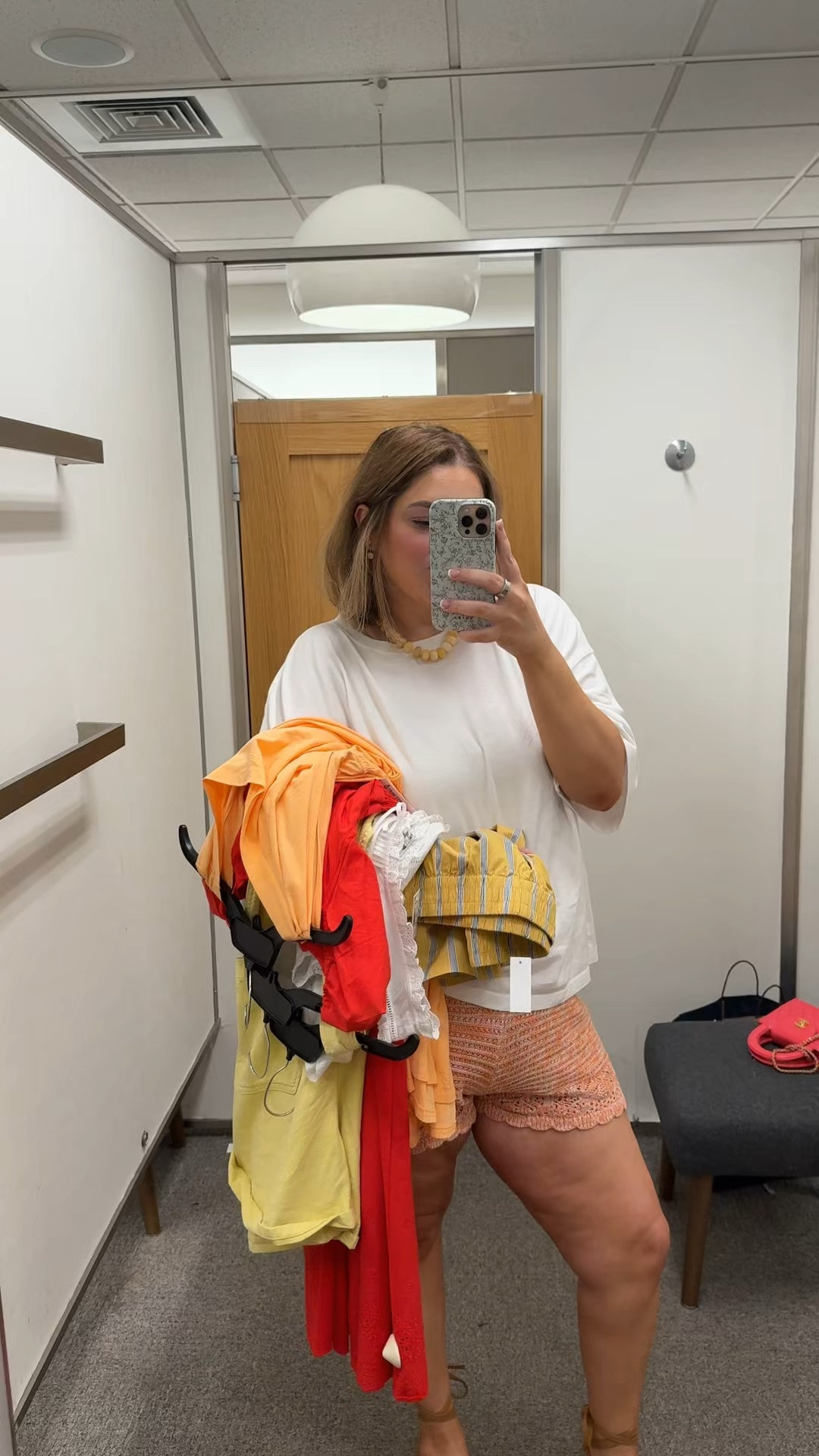 Nordstrom try on summer. Wearing large in white tank and striped shorts but need xl in shorts, xl in overalls but have room, large in orange mini dress, xl in red dress but need to size down.

#LTKPlusSize #LTKMidsize