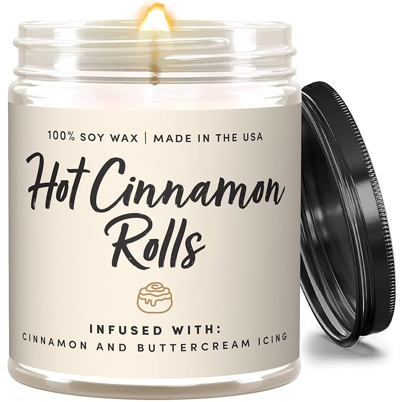 WAX & WIT Christmas Candles Scented, Cinnamon Candles, Holiday Candles Scented, Cinnamon Roll Can... | Amazon (US)