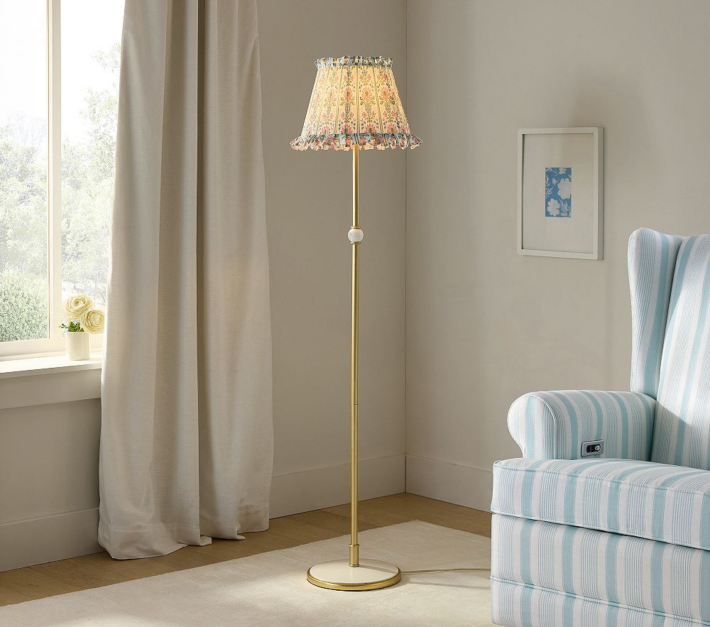 Hill House Home Floral Stripe Floor Lamp (60") | Pottery Barn Kids