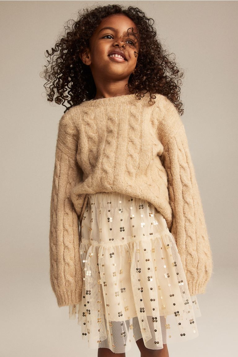 Sequined Skirt - Light beige/sequins - Kids | H&M US | H&M (US + CA)