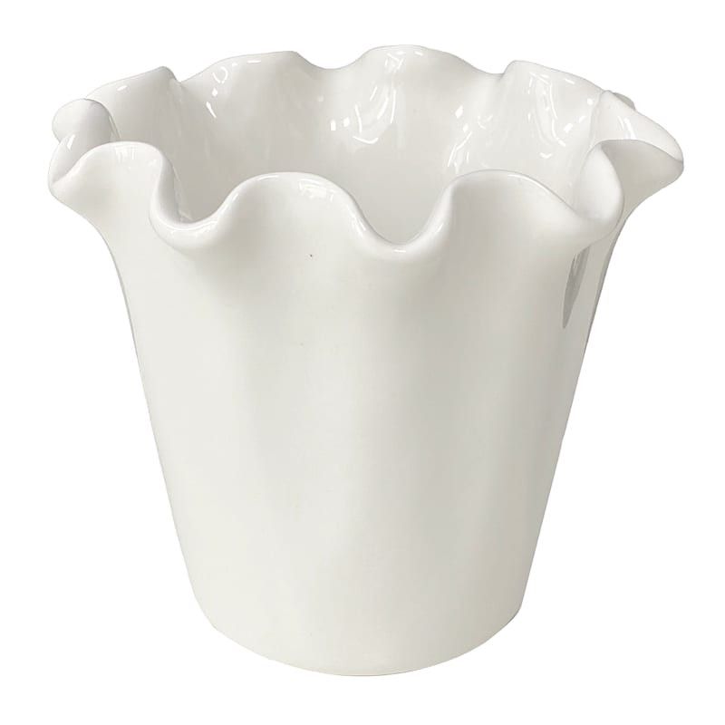 Willow Crossley White Pie Crust Edge Ceramic Vase | At Home