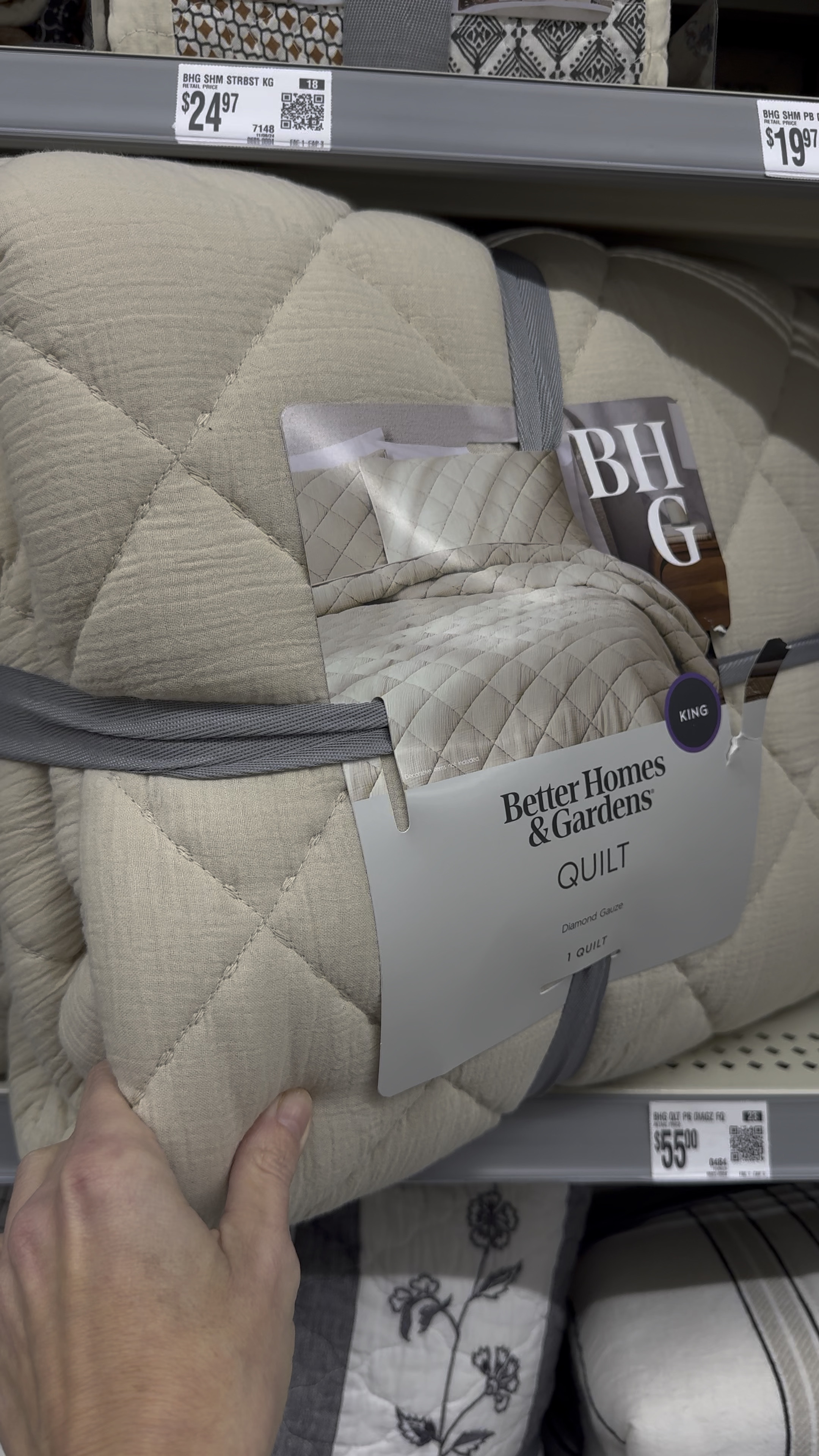 Pottery barn style quilt at Walmart starting at $45, diamond, weave quilt, neutral bedding from Walmart, guest bedroom, primary bedroom, kids bedroom also comes another color

#LTKStyleTip #LTKHome #LTKSaleAlert