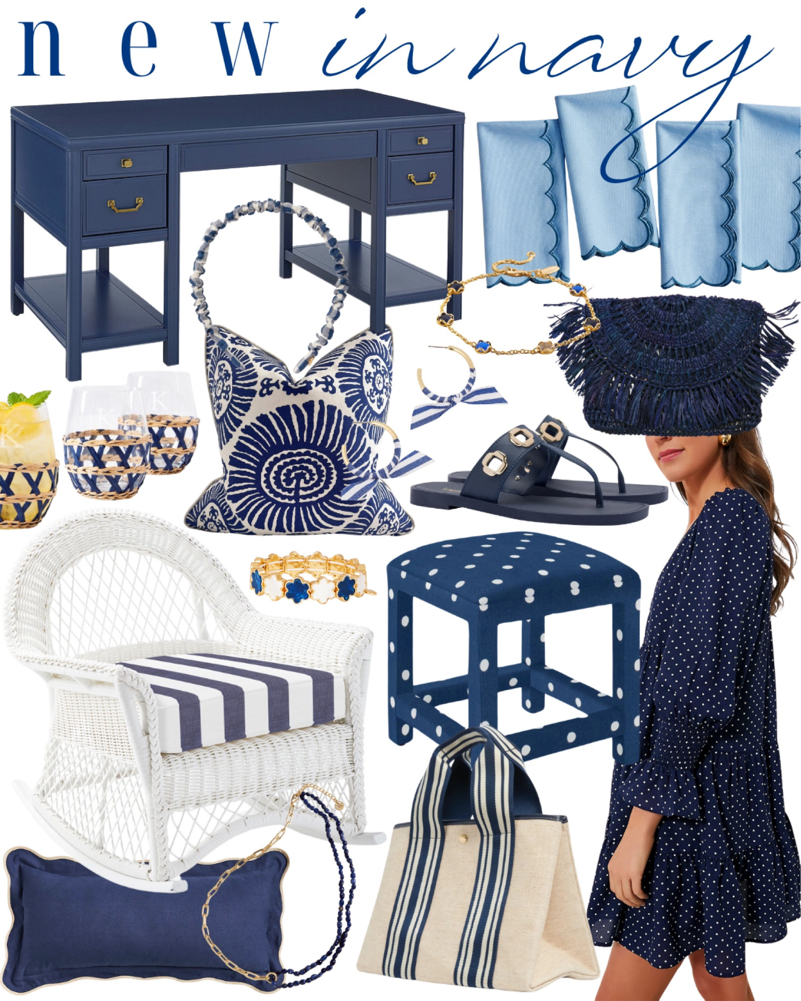 navy stuff!
wedding guest dress, date night, country concert, summer outfit, sandals, graduation dress, mother's day gifts, outdoor dining, outdoor entertaining, summer style, summer preppy outfit, navy blue, grandmillennial home, grandmillennial style, designer pillow, wine glasses, polkadots, scalloped napkins, summer bag, desk, outdoor seating, outdoor furniture, patio furniture, porch furniture, scalloped pillow

#LTKSaleAlert #LTKHome #LTKStyleTip