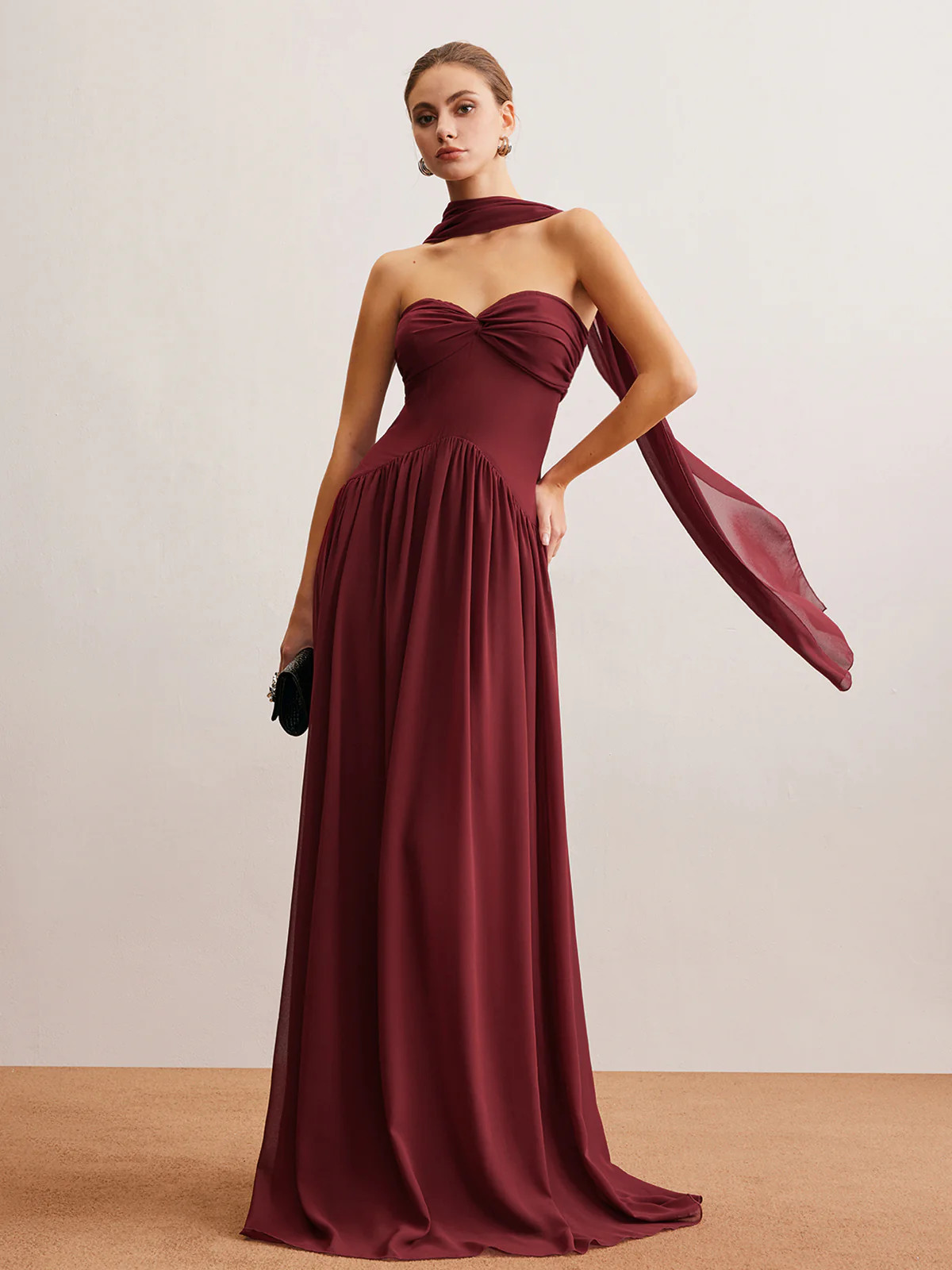 Romance Ruched Long-Ribbon Tube Dress | Commense