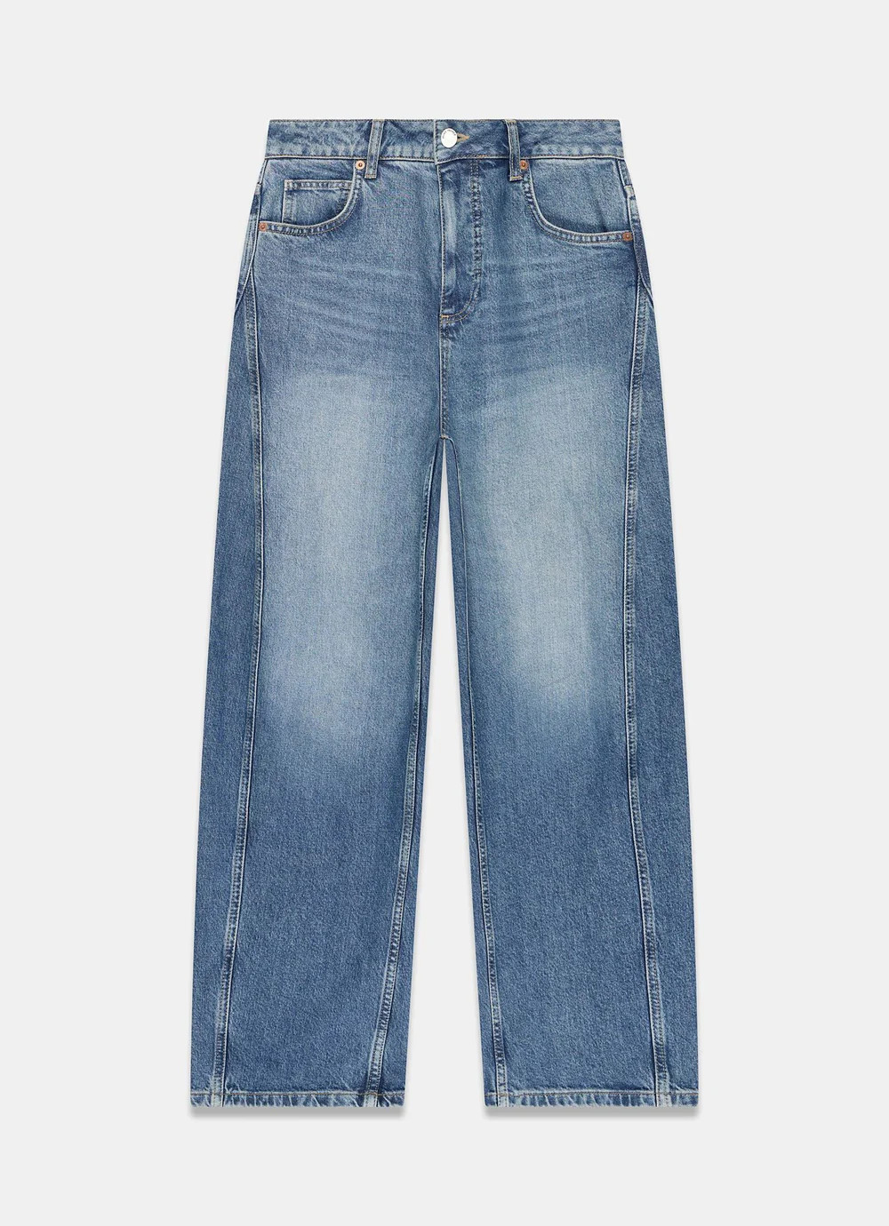Mid Indigo Barrel Leg Jeans | Mint Velvet