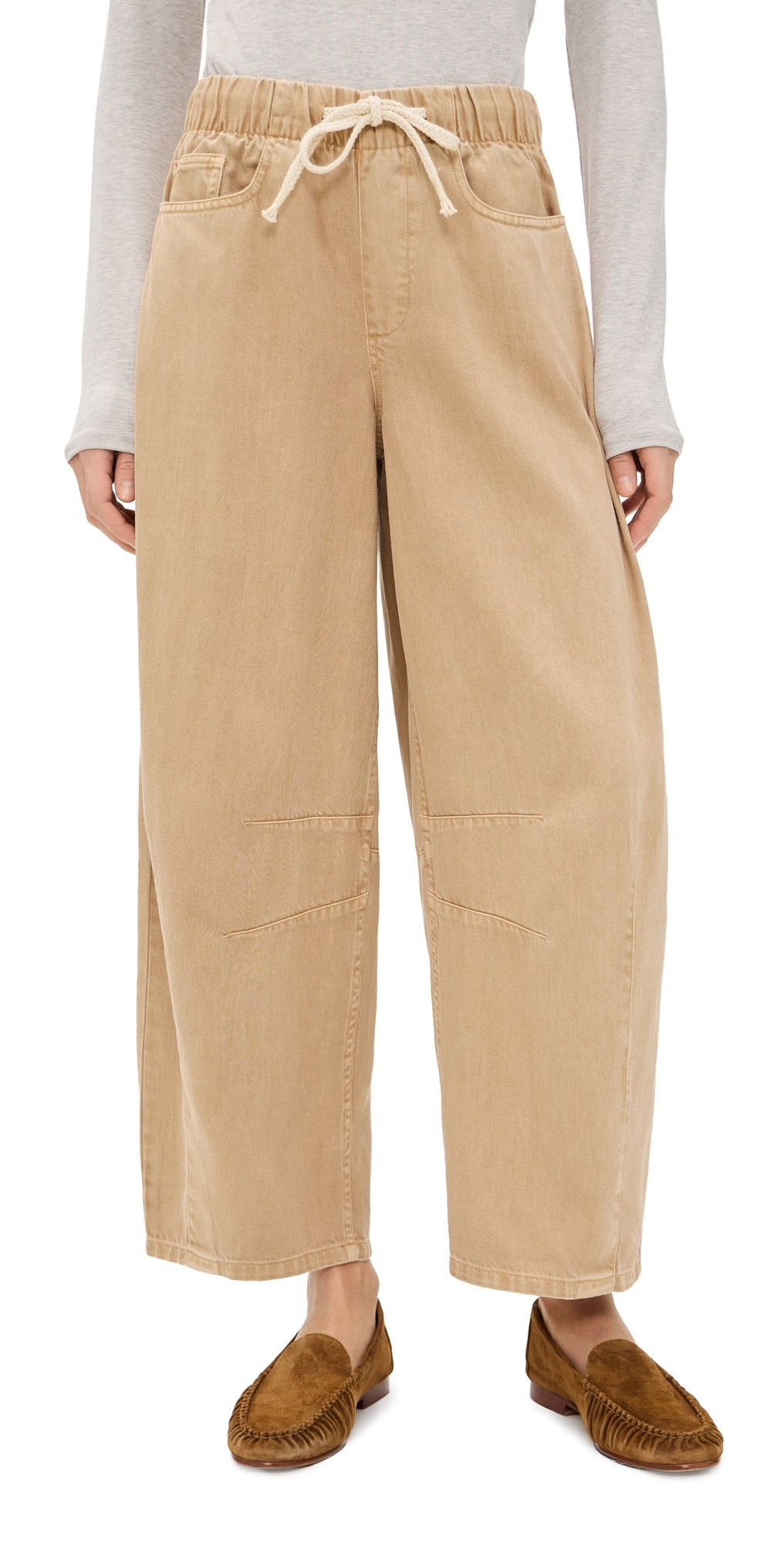 Marine Layer Twill Barrel Drawstring Pants Khaki XL | Shopbop