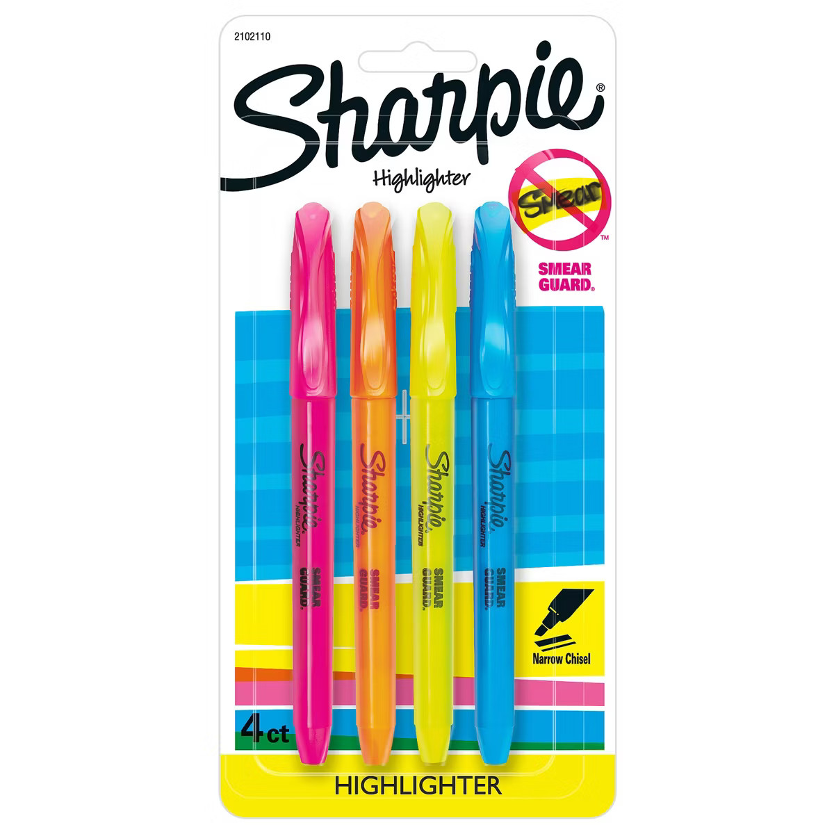 Sharpie Pocket 4pk Highlighters Narrow Chisel Tip Multicolored | Target